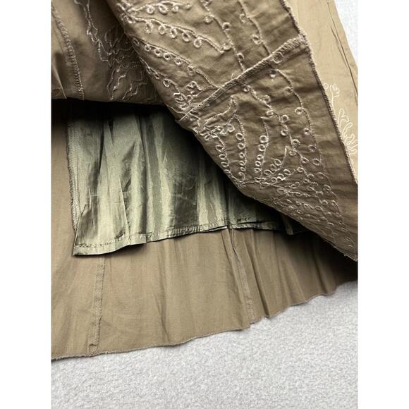 VTG SYLV!A Womens Midi Flare Skirt M Cotton Embroidered Boho Flowy Cottage core - Picture 5 of 11